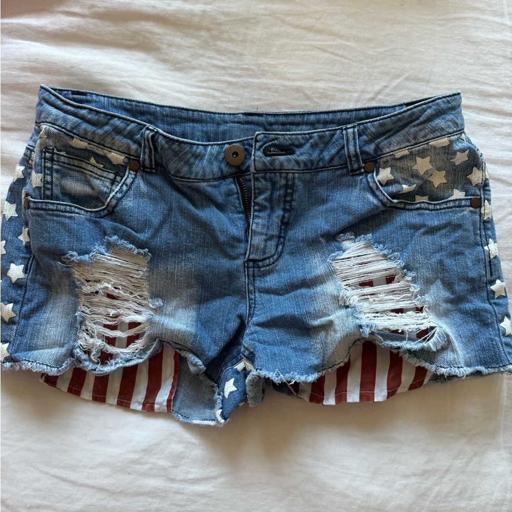 American flag Jean shorts